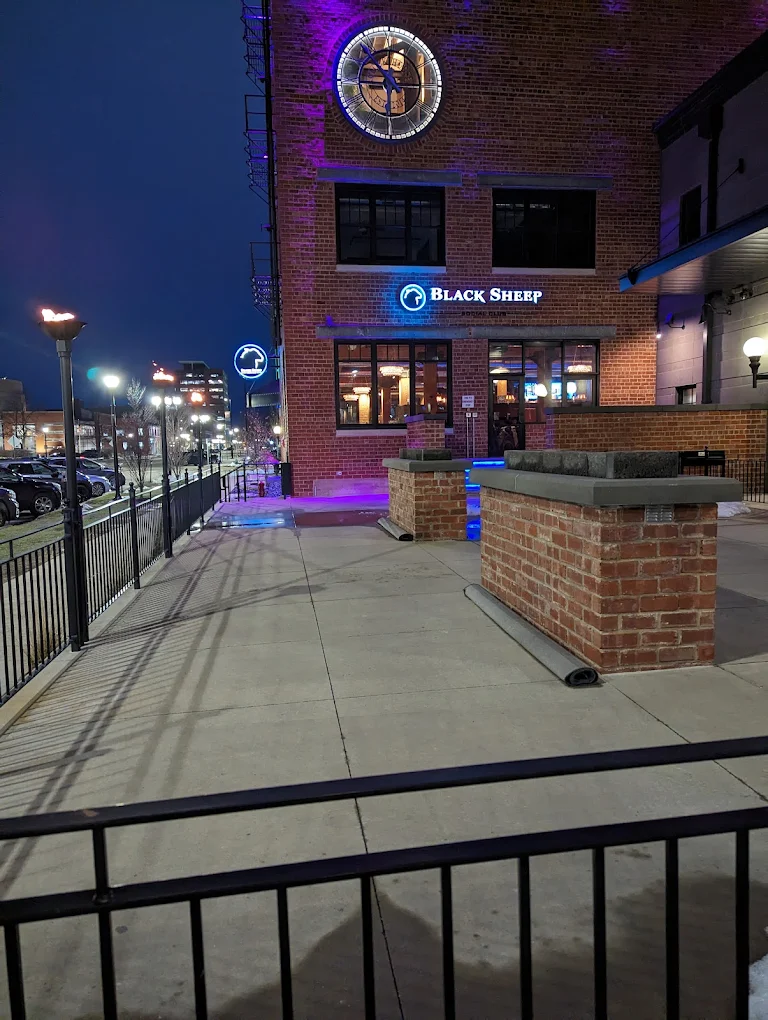 HPC Fire linear gas fire pit kits installed in custom fire pit surrounds at Black Sheep Social Club